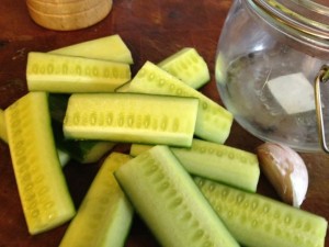 Getting everything ready for the fermented vegetables